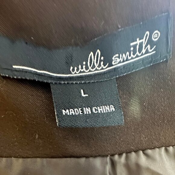 WILLI Smith Brown Waist Coat Blazer Zip Closure Outerwear Size L - Picture 3 of 4